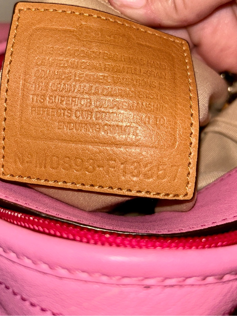 COACH Alternating Pink Leather Rugby
Stripes Bleeker duffle crossbody. RARE! - Picture 13 of 14